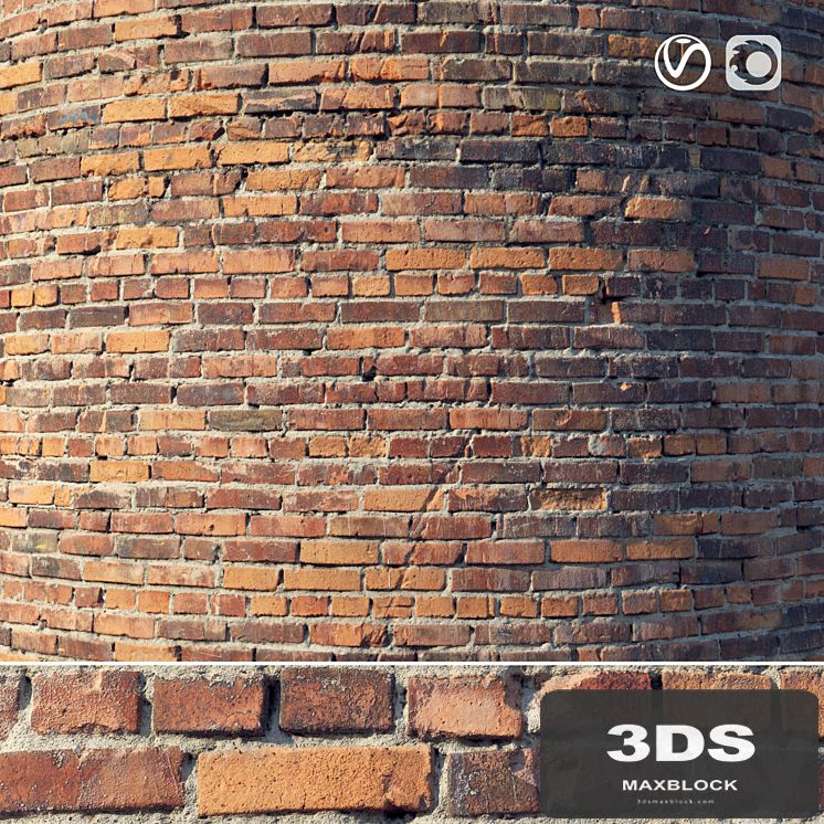 Brick wall with damage (material)