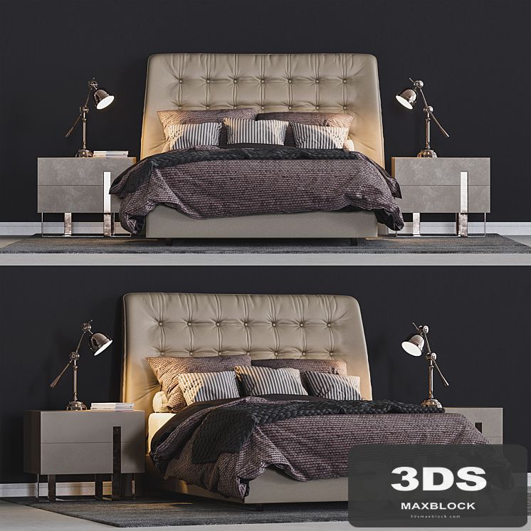 Modrest Codex Mid-Century Gray Leatherette Bed