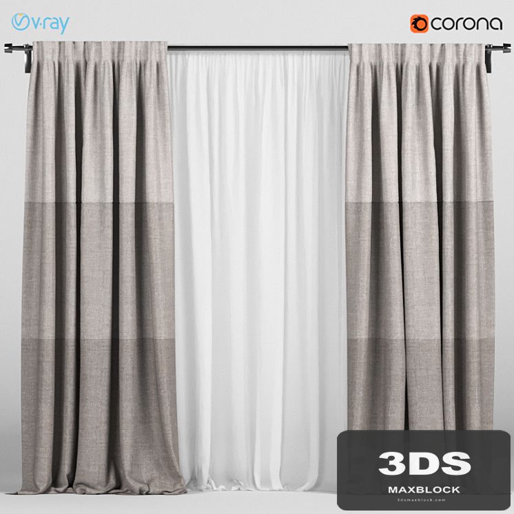 Light curtains in three colors + white tulle.