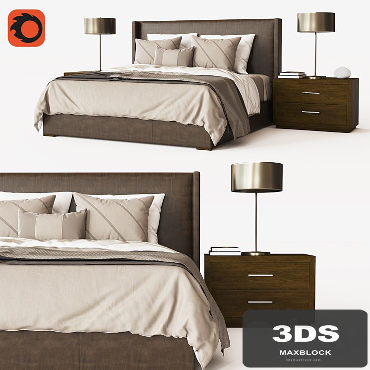LAWSON SHELTER NONTUFTED LEATHER BED