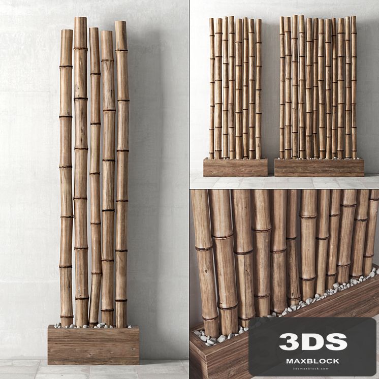Bamboo decor with stones
