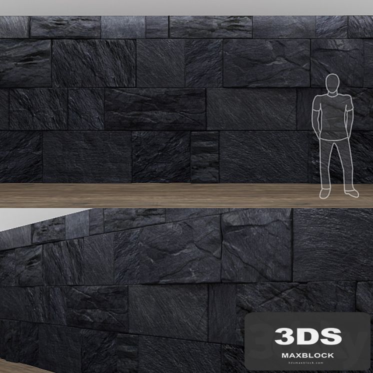black wild stone wall