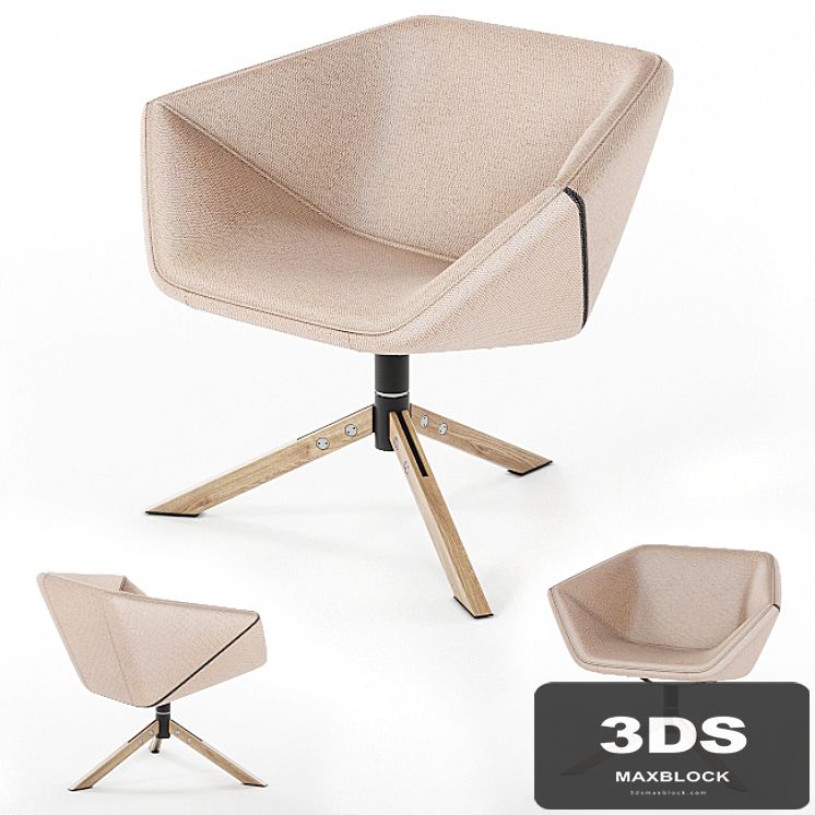 Armchair Montis ELLA on a wooden leg