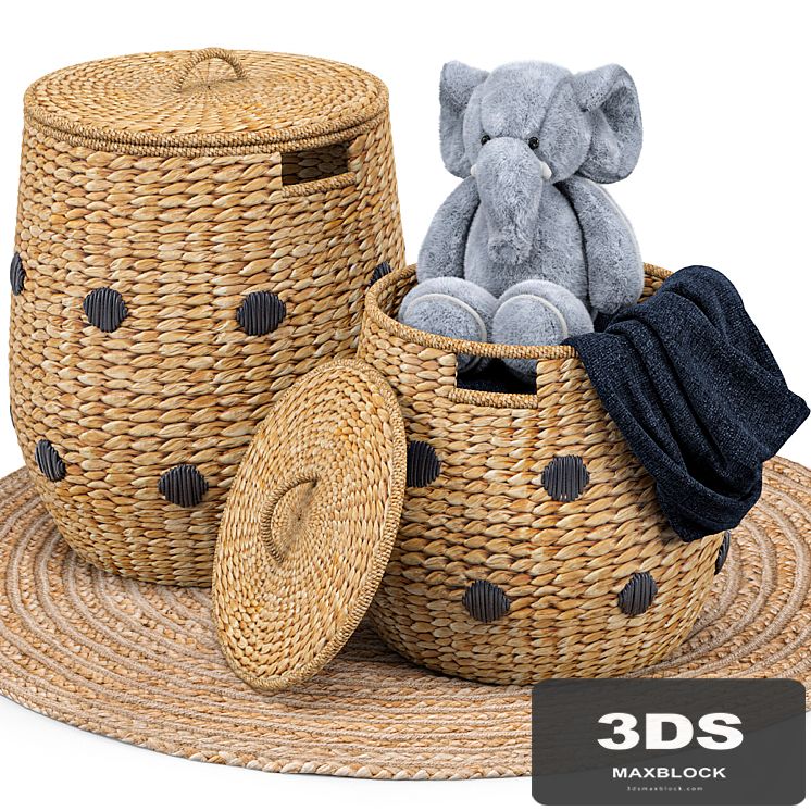 Dot Basket, Kairo Jute Rug, Elephant Toy