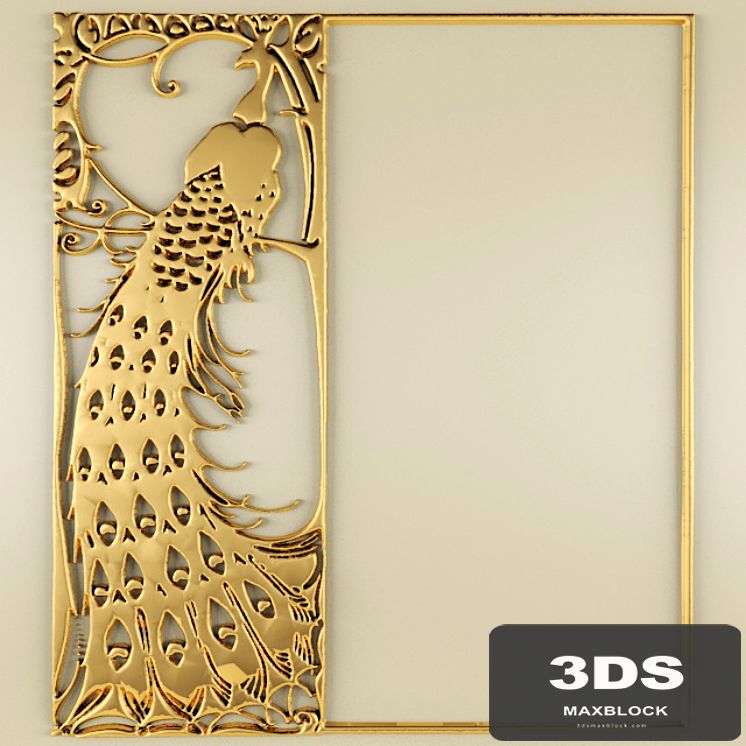 Stucco, pattern, peacock frame.