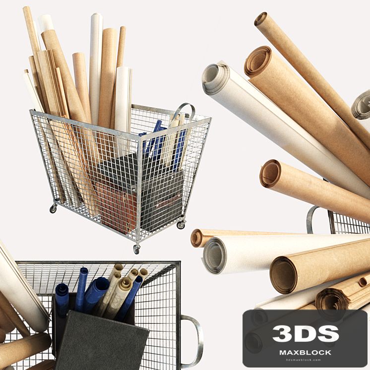 Iron basket with paper