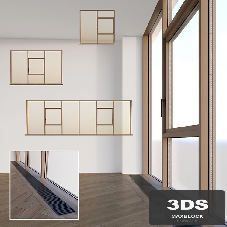 Panoramic windows. Stained glass window four