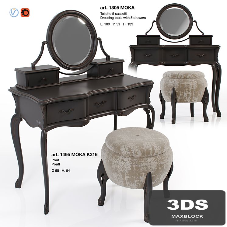 Giorgiocasa - Valpolicella - dressing table + pouf