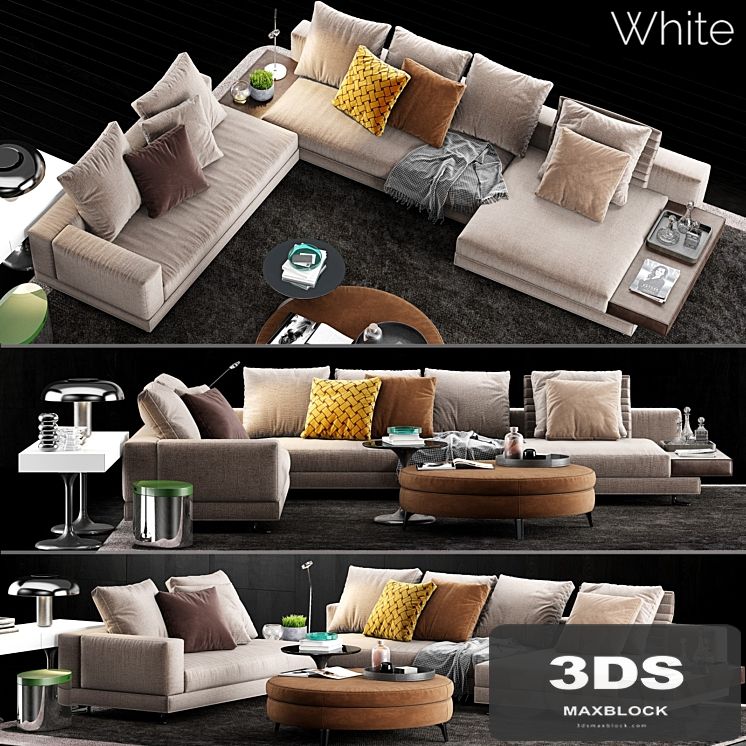 Minotti White Sofa