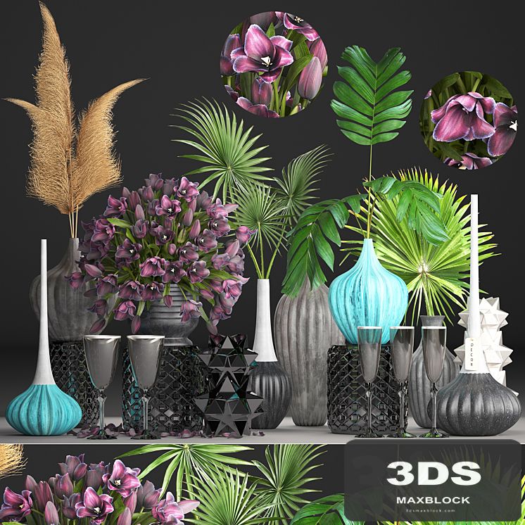 Bouquet of flowers 77. Tulips, dried flowers, pampas grass, palm leaf, decor, set, eco design, bouquets, exotic, vases, table decoration