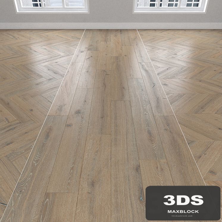 Parquet Oak country, 3 types: herringbone, linear, chevron.