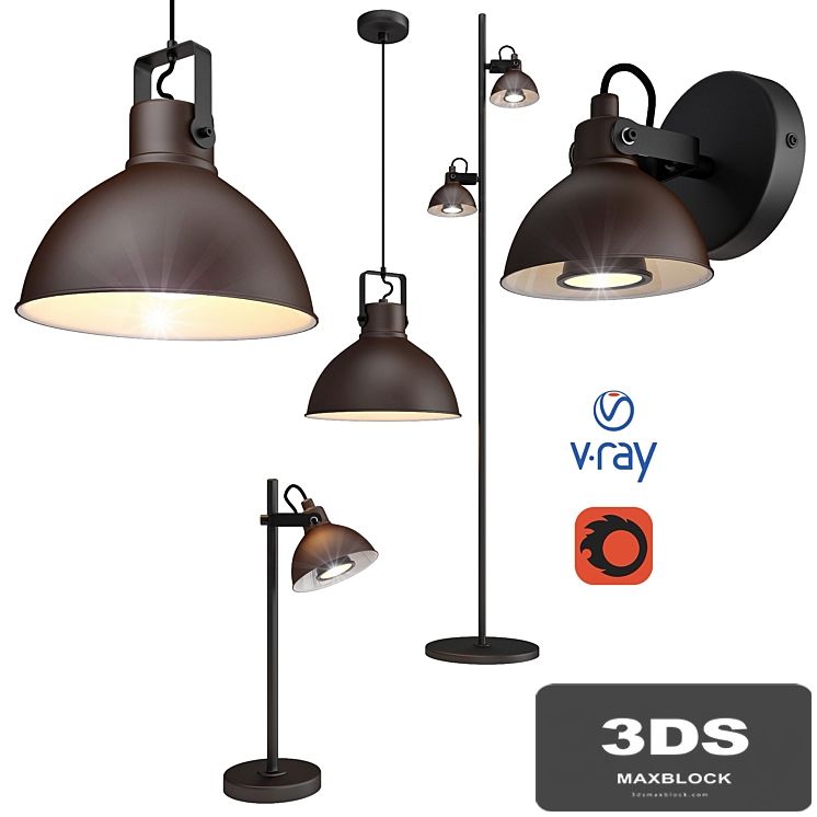 DAMIAN, pendant, table, floor and wall lamps from the company LUCIDE, Belgium.