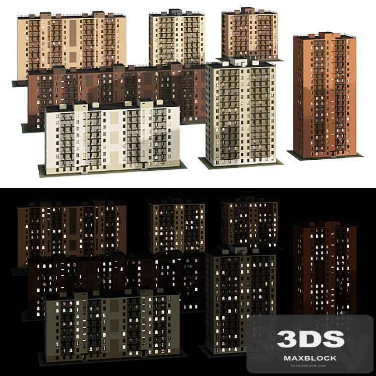 Set of multi-storey houses 2