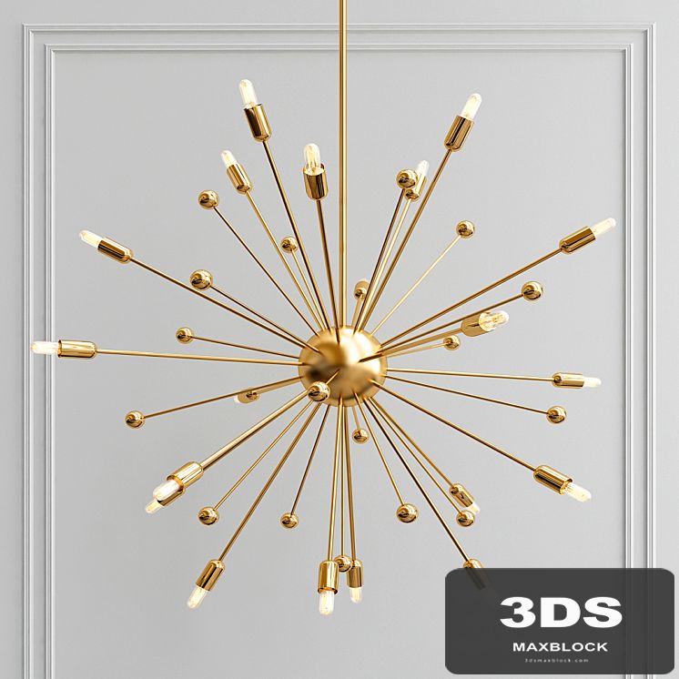 Italian Style Brass Sputnik Chandelier