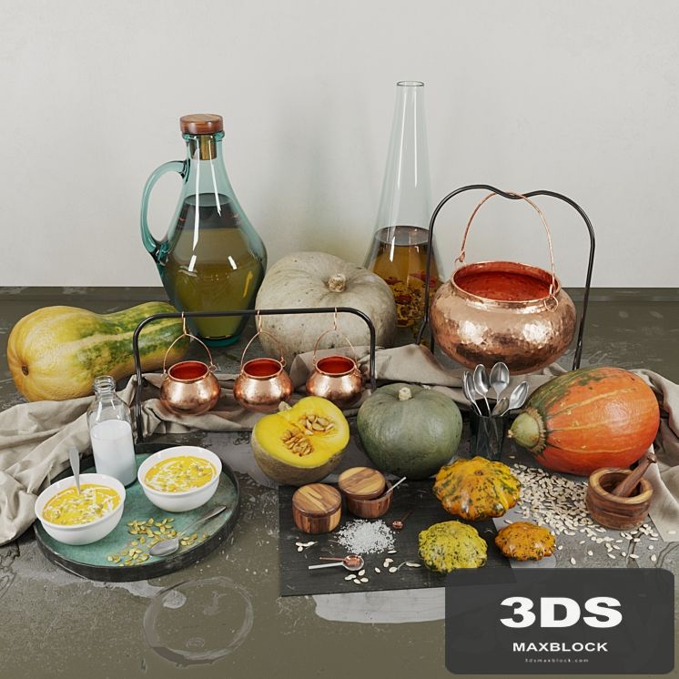 Decor set with pumpkins