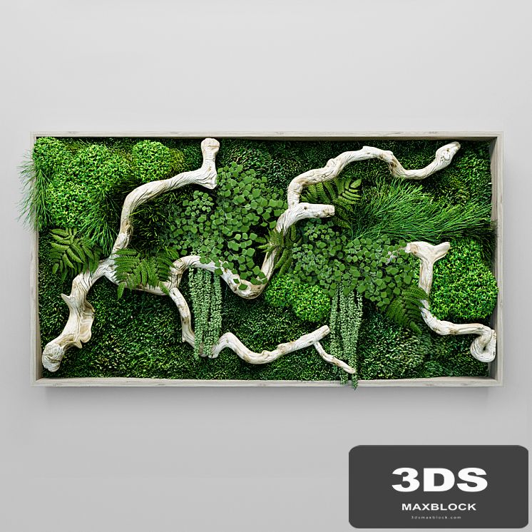 Moss, fern and snag fytowall