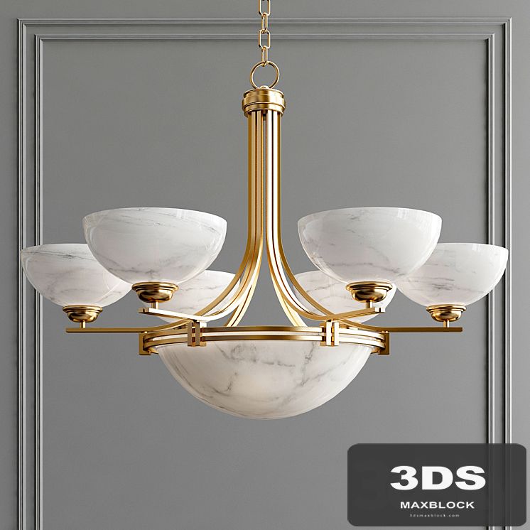 Possini Euro Deco Brass Chandelier