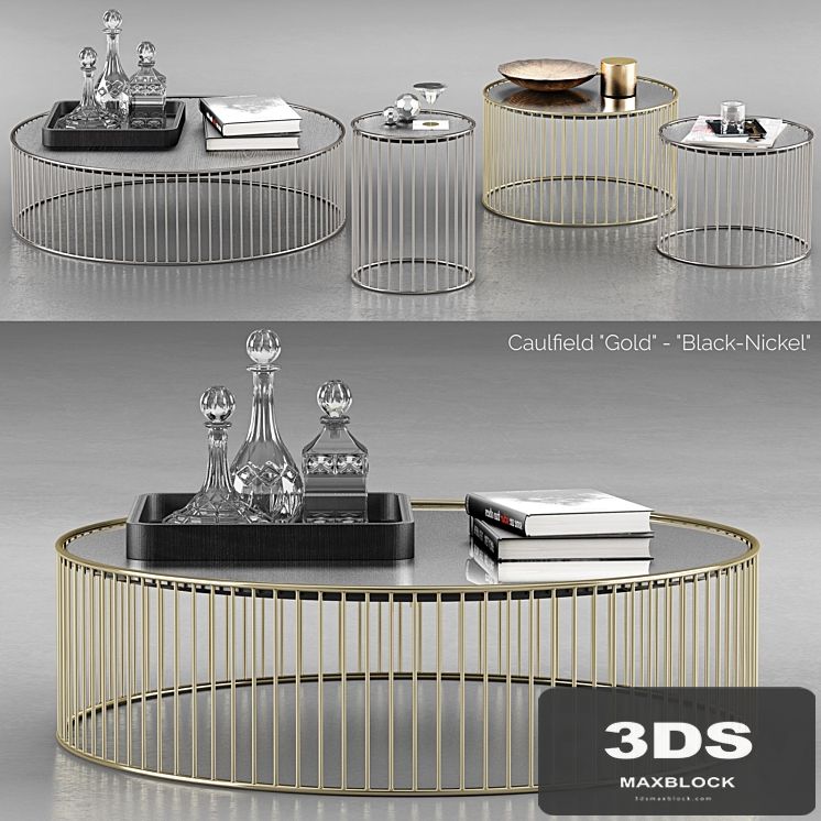 Minotti Caulfield Gold Black Nickel Coffee Tables