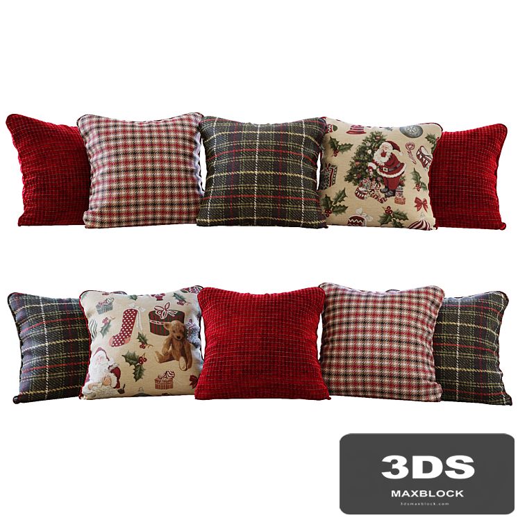 Pillows New Year / Christmas red and green pillows (Pillows