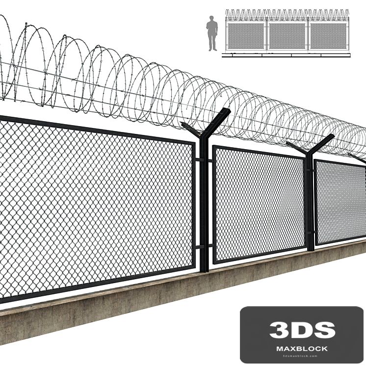 Barbed wire fence