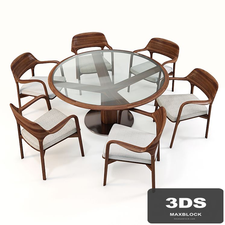 Daining Table Porada - Trunk and ArmChair Porada - Ella