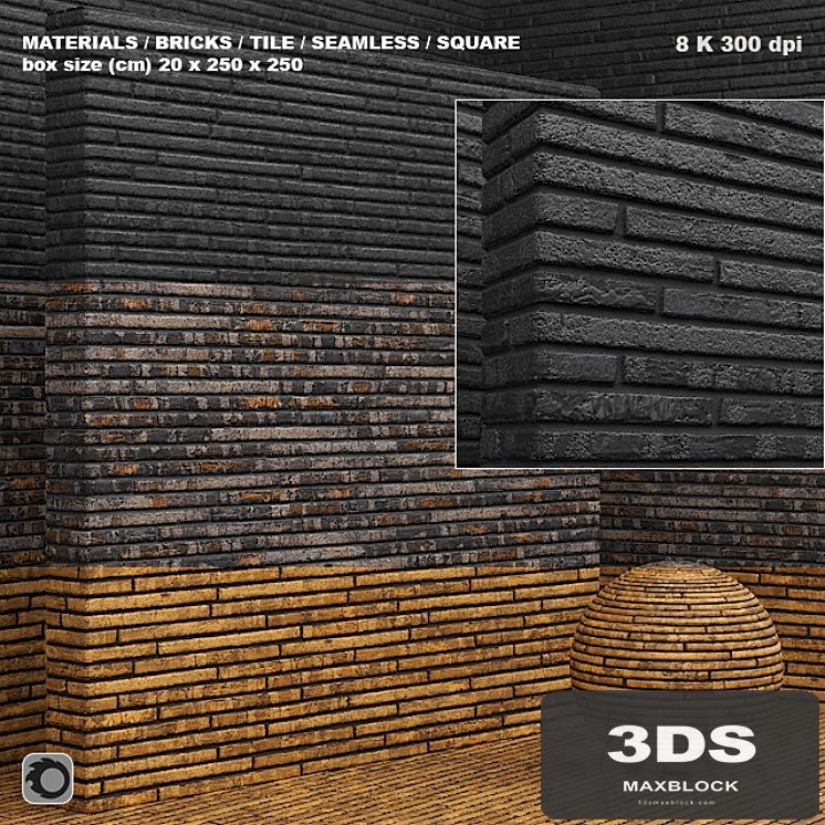 Material (seamless) - brick, tile set 2