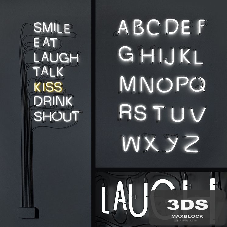 Neon letters (whole alphabet)