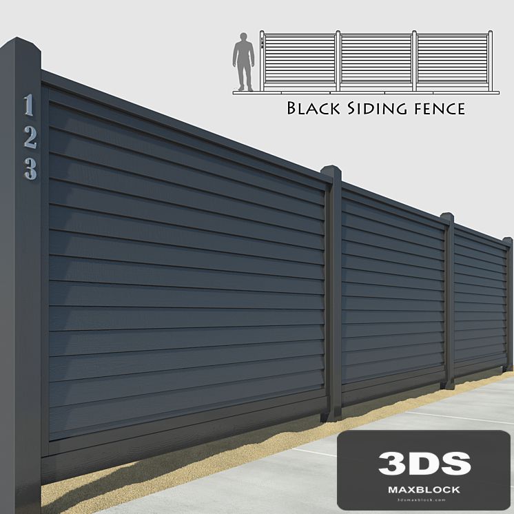 Black siding fence