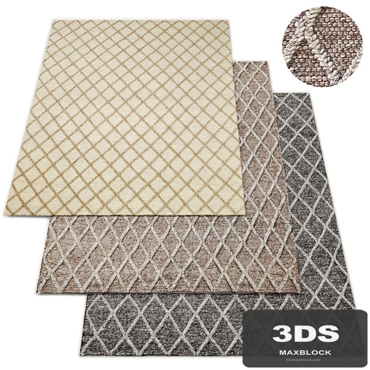 Braided Diamante Flatweave Collection Rug RH