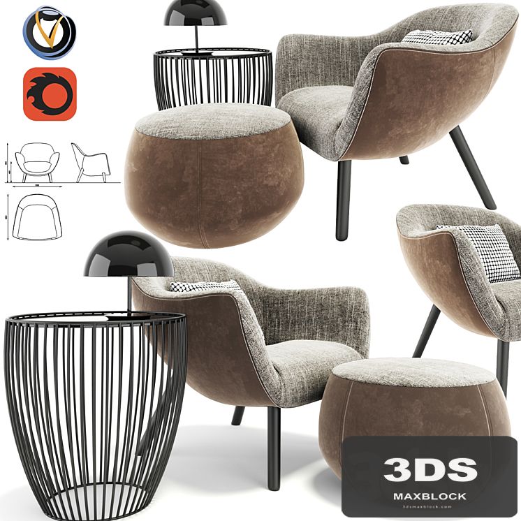 Poliform Mad Armchair Set