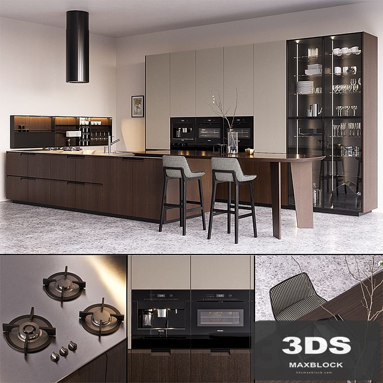 Kitchen Poliform Shape EUROCUCINA 2018 (vray GGX, corona PBR)