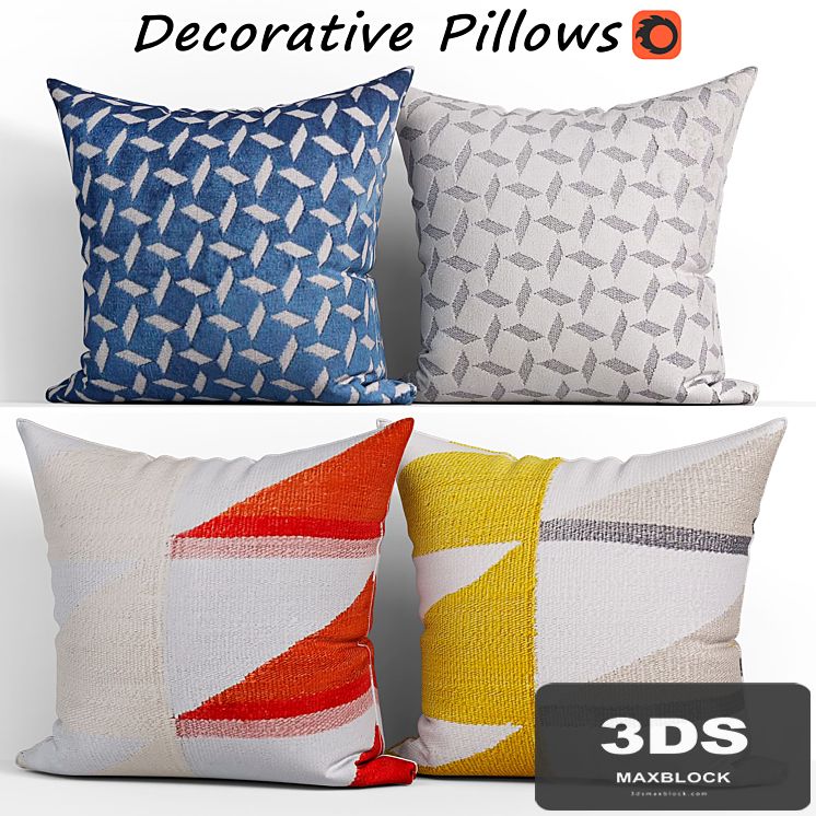 Decorative pillows set 160 Reflected Angles and Pinwheel, Jacquard, West elm