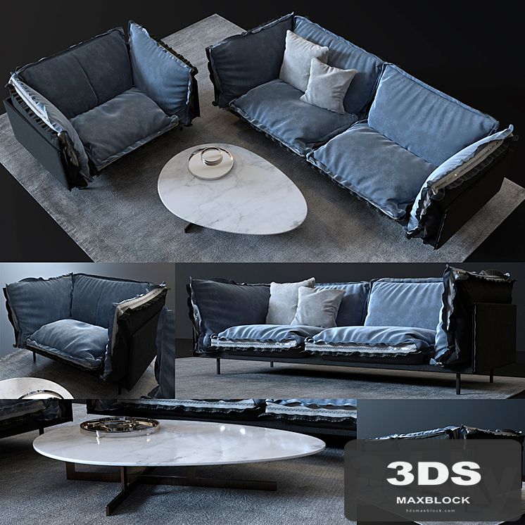 Sofa and chair Auto-reverse, coffee table Douglas