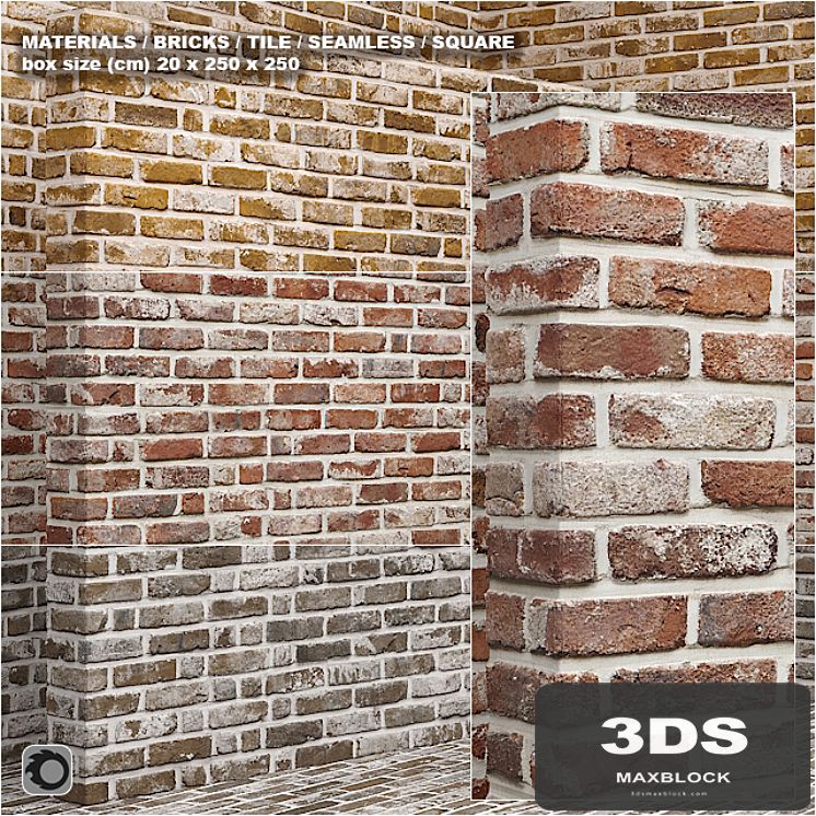 Material (seamless) - brick, tile set 9
