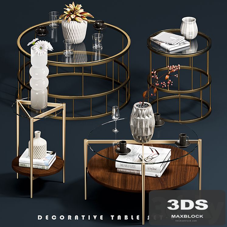 Decorative Coffee Tables Set 01