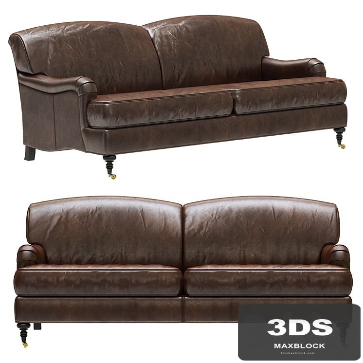 Restoration Hardware Barclay Leather 2-seat Sofa