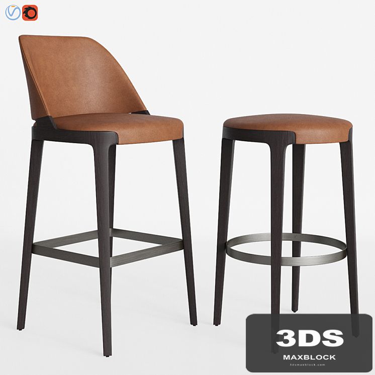Potocco Velis barstool & Round counterstool