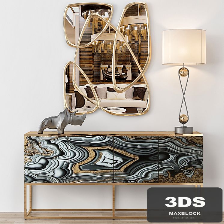 Nicola Painted-Agate Console