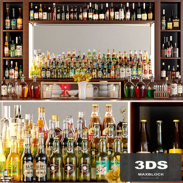 Huge bar with alcohol. Pub