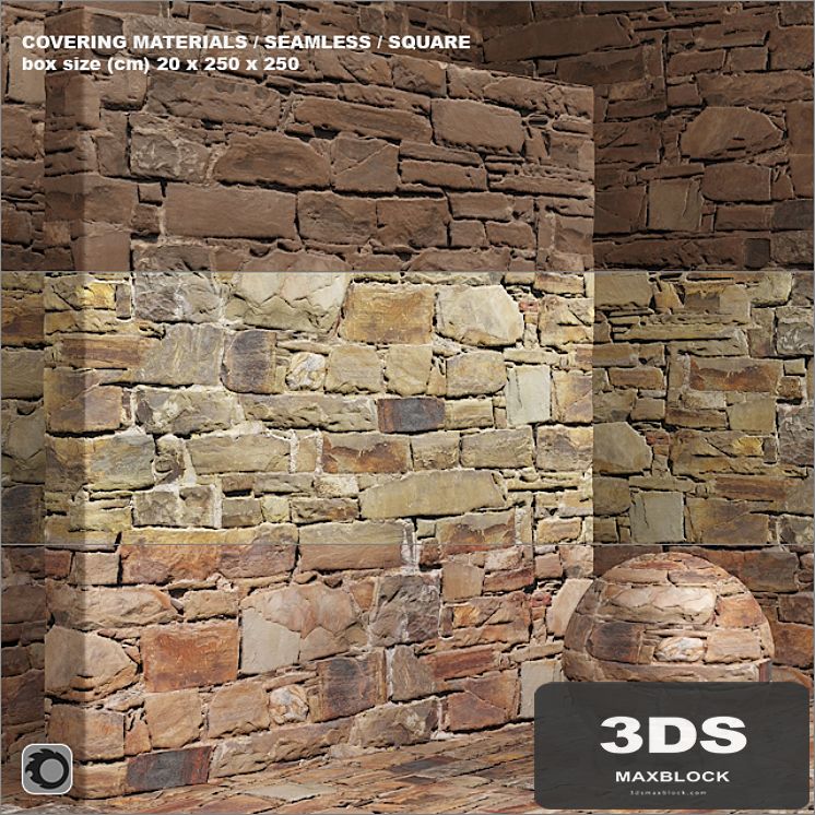 Material (seamless) - stone, old masonry set 91