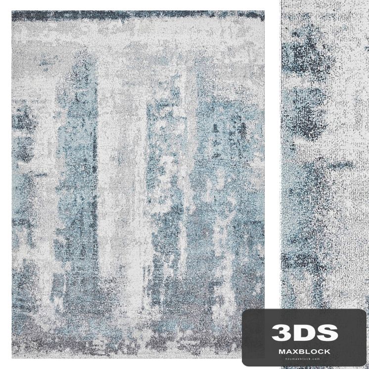 Carpet Think Rugs Brooklyn 8595 Ivory / Blue