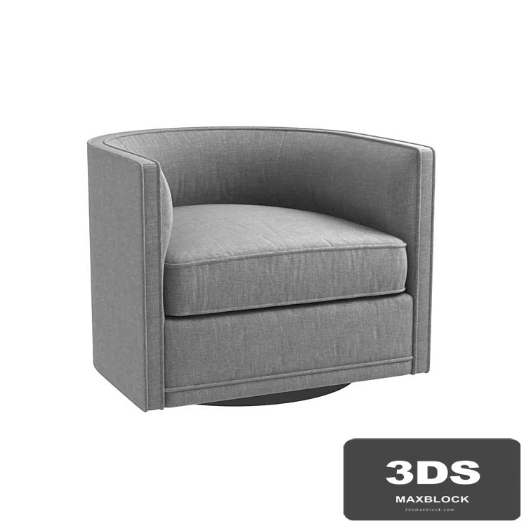 Custom made gray swivel round chair