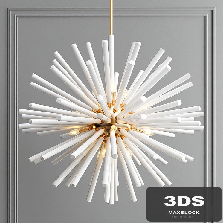 Vintage Sputnik White Glass Light