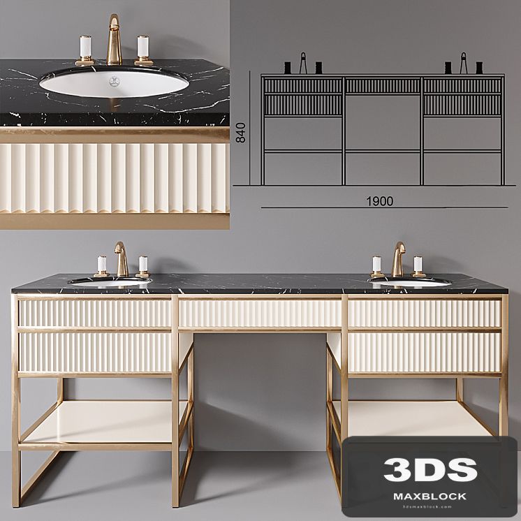 Academy 2x Nero marquinia Console by Oasis Group