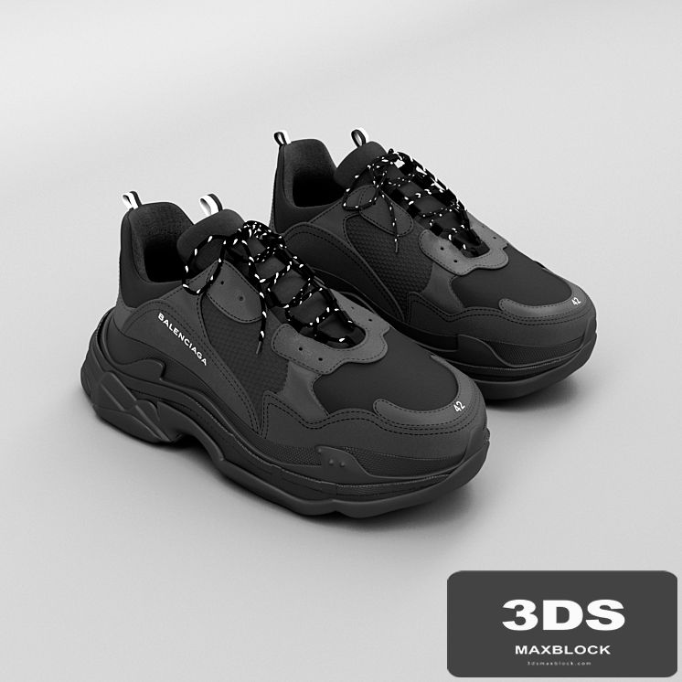 balenciaga triple s black