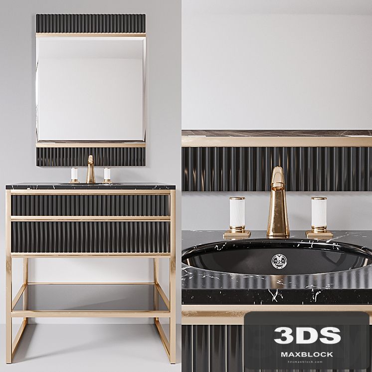 Academy nero marquinia black glass Console by Oasis Group