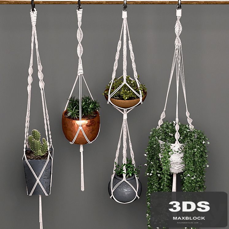 Decorative set of hanging pots