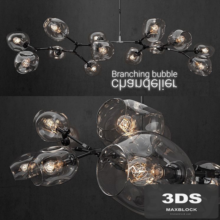 Branching bubble 13 lamps CLEAR / BLACK