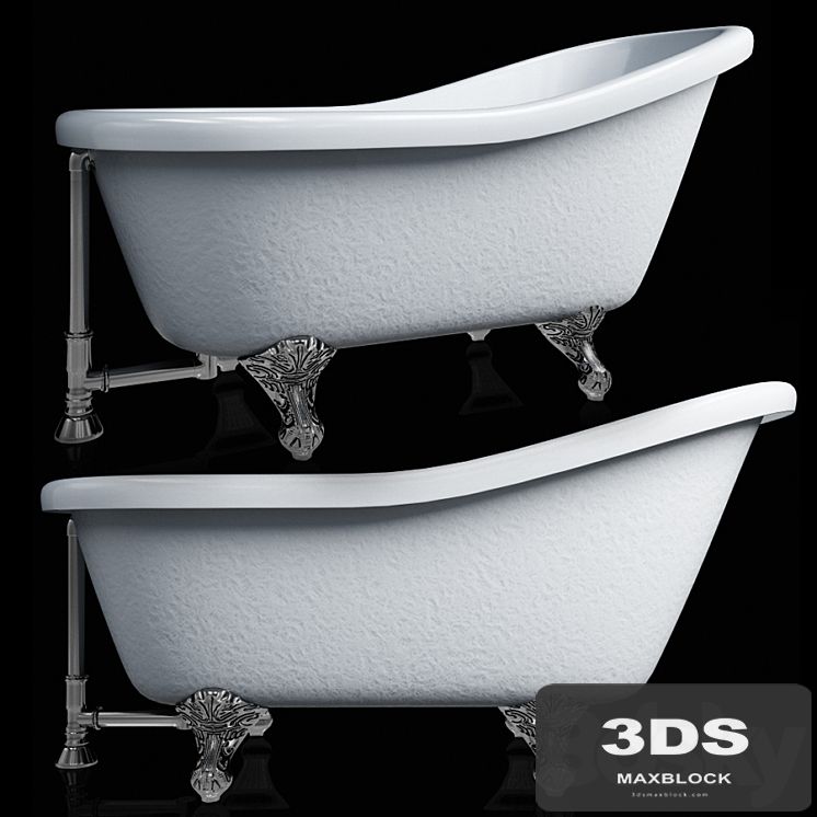 Bath Barclay Products 5 ft. Acrylic Ball and Claw Feet Slipper Tub in White