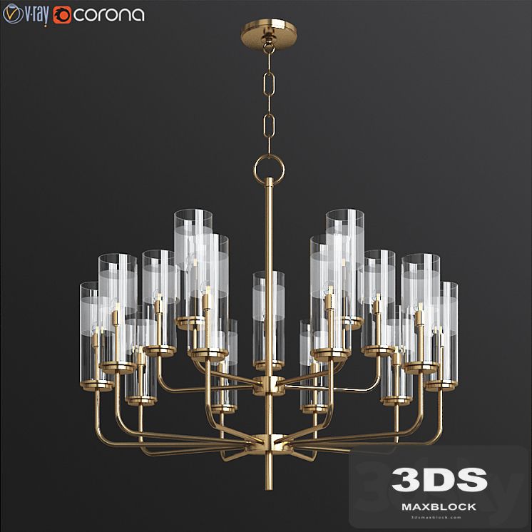 Hudson Valley Wentworth 31 inch Wide Aged Brass Chandelier
